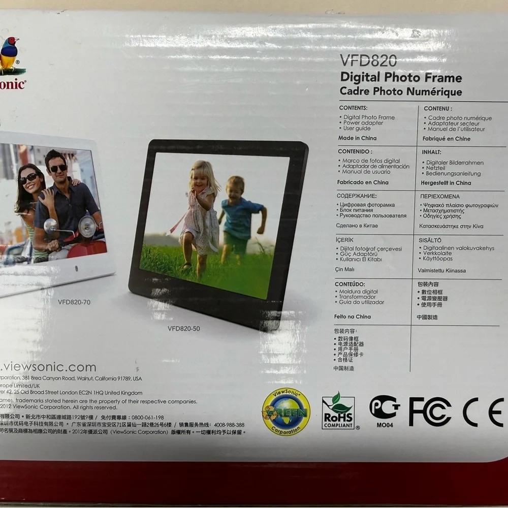 VFD820 Digital Photo Frame - Black With 8GB Card